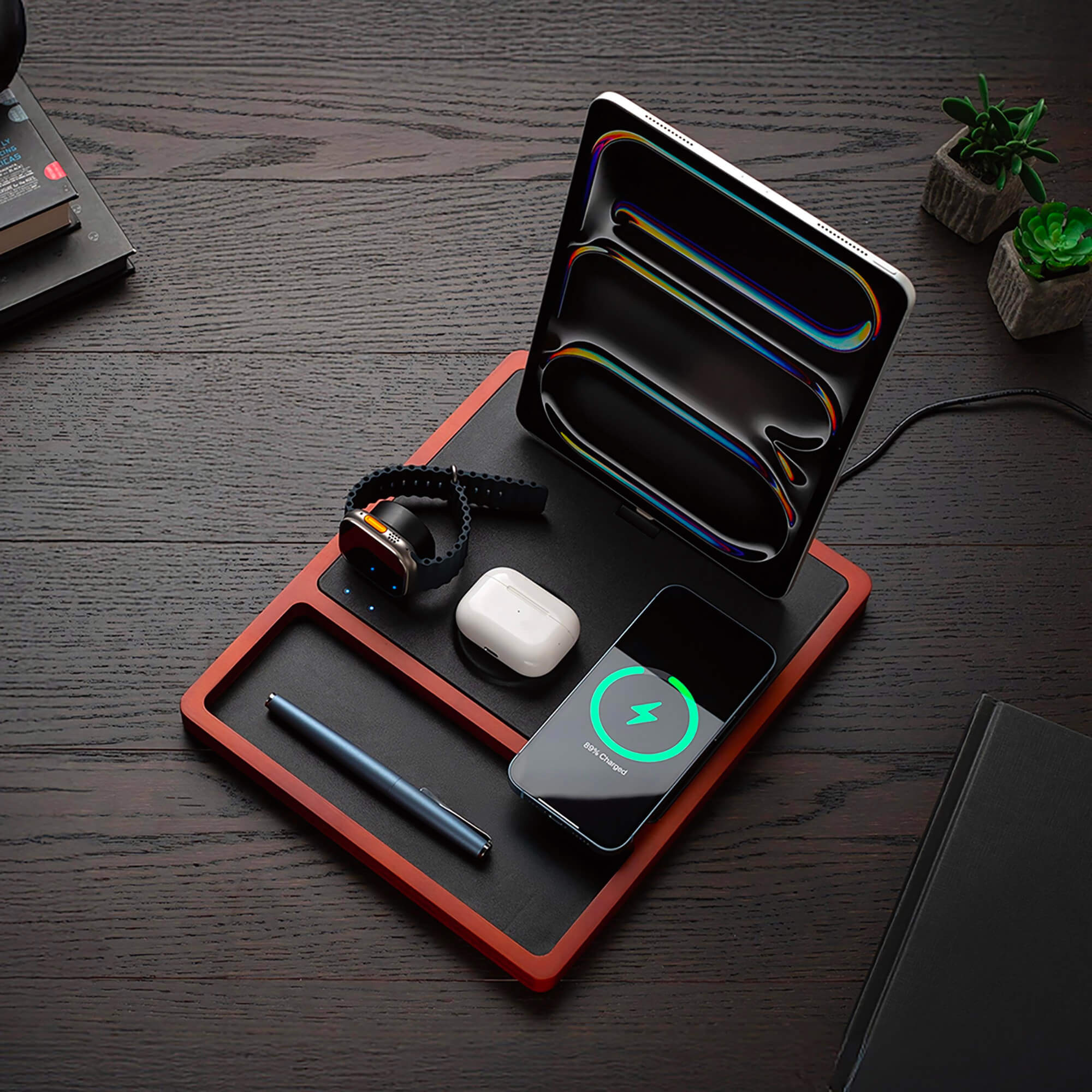 4-in-1 MagSafe Oak Wireless Charger with iPad Stand Support