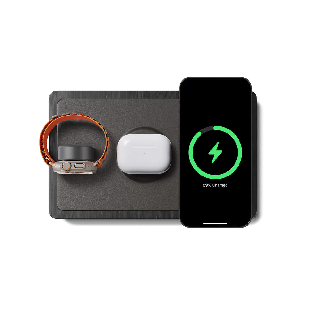 TRIO Black - 3-in-1 MagSafe Midnight Black Wireless Charger with Apple Watch Charging