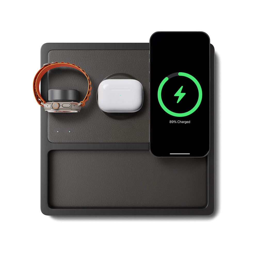 TRIO TRAY Black - 3-in-1 MagSafe Midnight Black Wireless Charger with Apple Watch Charging