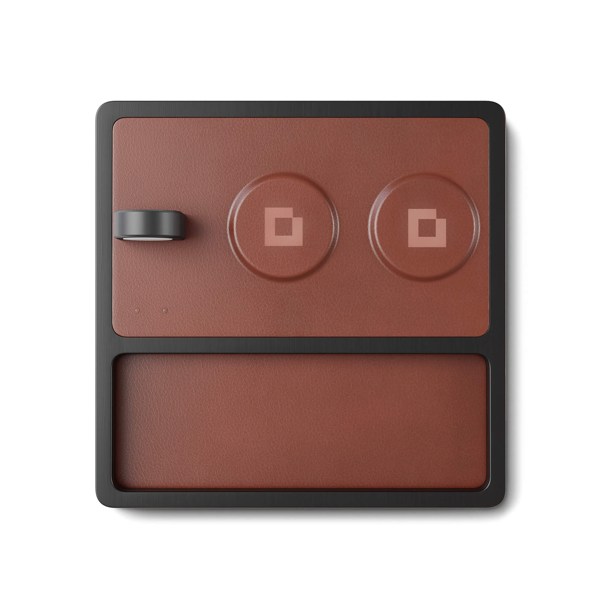 TRIO TRAY Saddle - 3-in-1 MagSafe Midnight Black Wireless Charger with Apple Watch Support top view without devices
