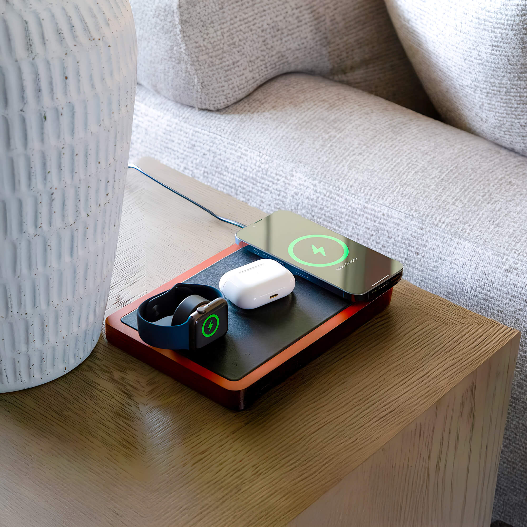 TRIO Black - 3-in-1 MagSafe Oak Wireless Charger with Apple Watch Charging