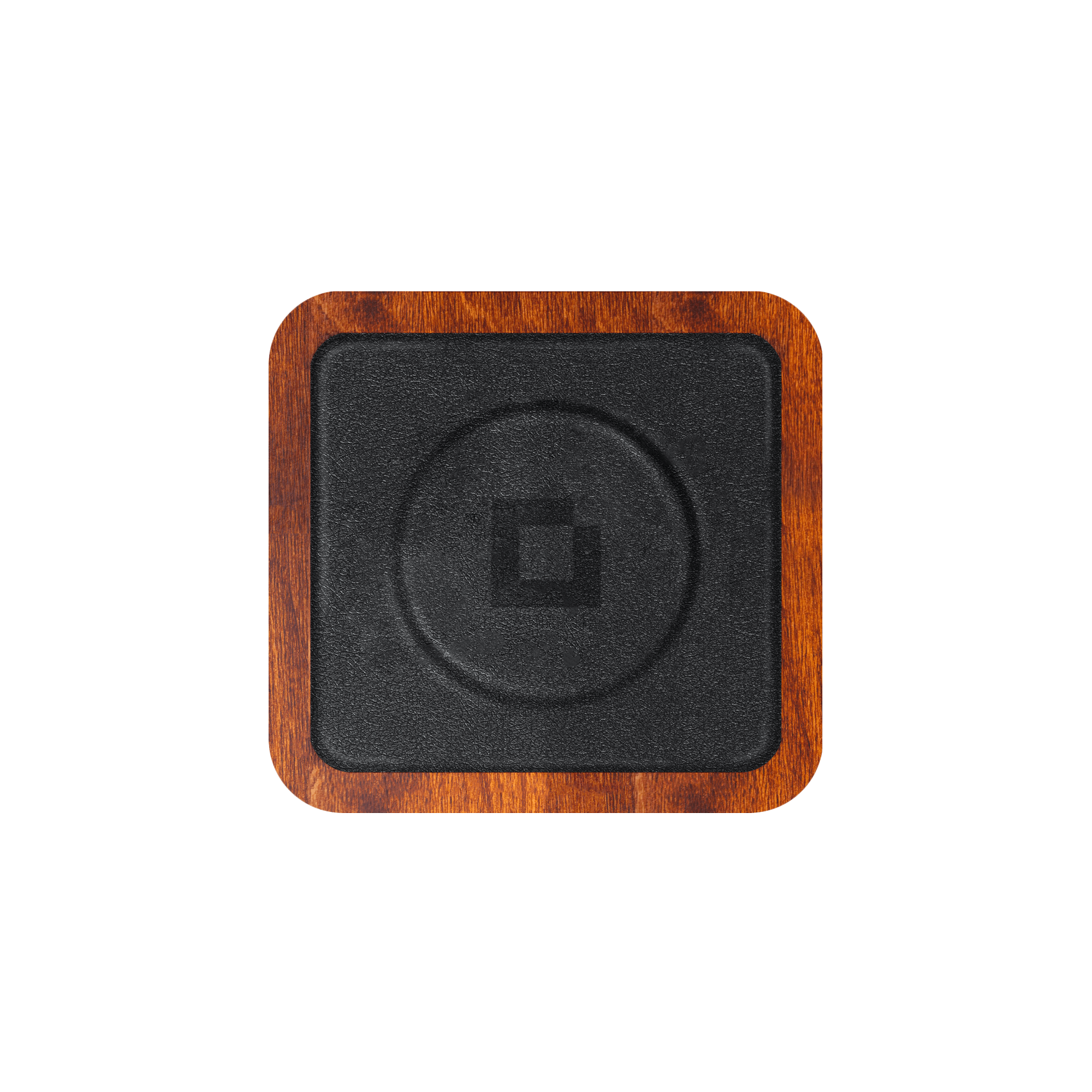 UNO Black - Single-Coil MagSafe Oak Wireless Charger front view without device