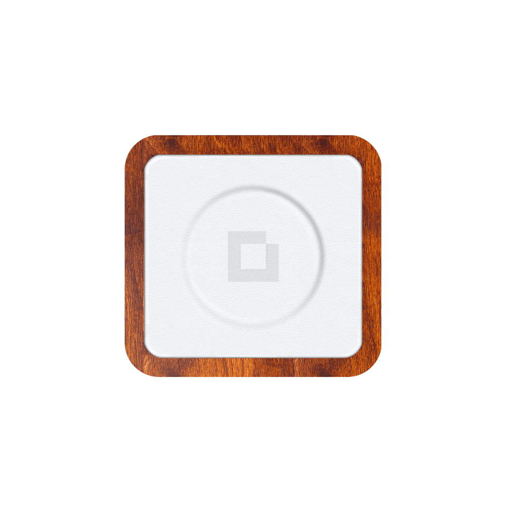 UNO White - Single-Coil MagSafe Oak Wireless Charger top view