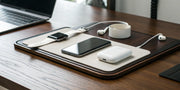 Best multi-device charging pad with an Apple Watch, iPhone, and AirPods on a desk setup.