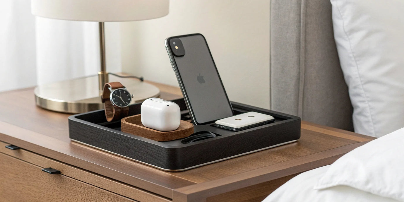 4-in-1 Apple charging station powers an iPhone, Apple Watch, and AirPods.