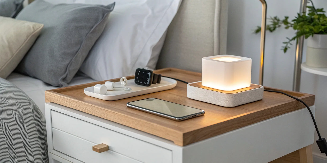 Apple charging station powers iPhone, AirPods, and Apple Watch.