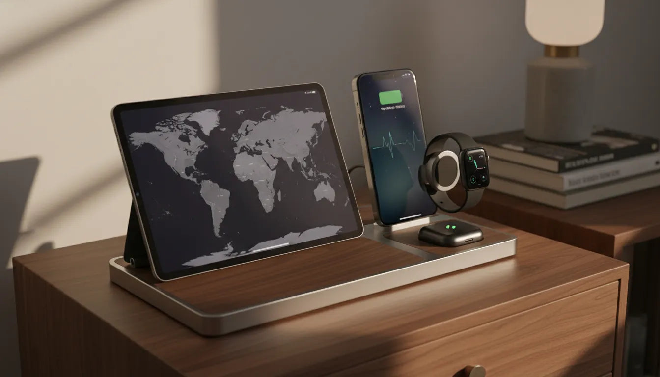 Premium ipad charging station organizing Apple devices