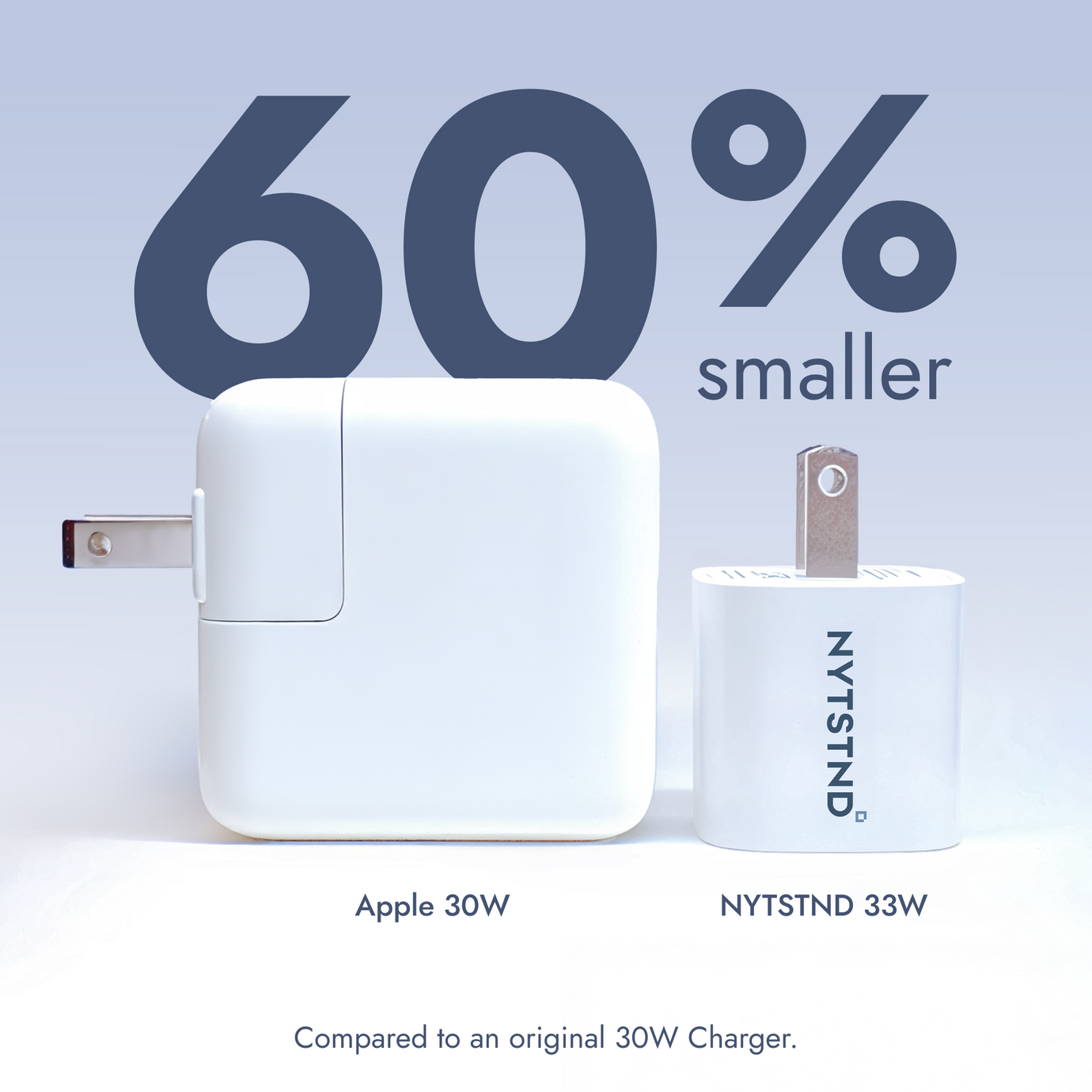 A compact GaN power adapter for fast, efficient charging of a laptop and phone.