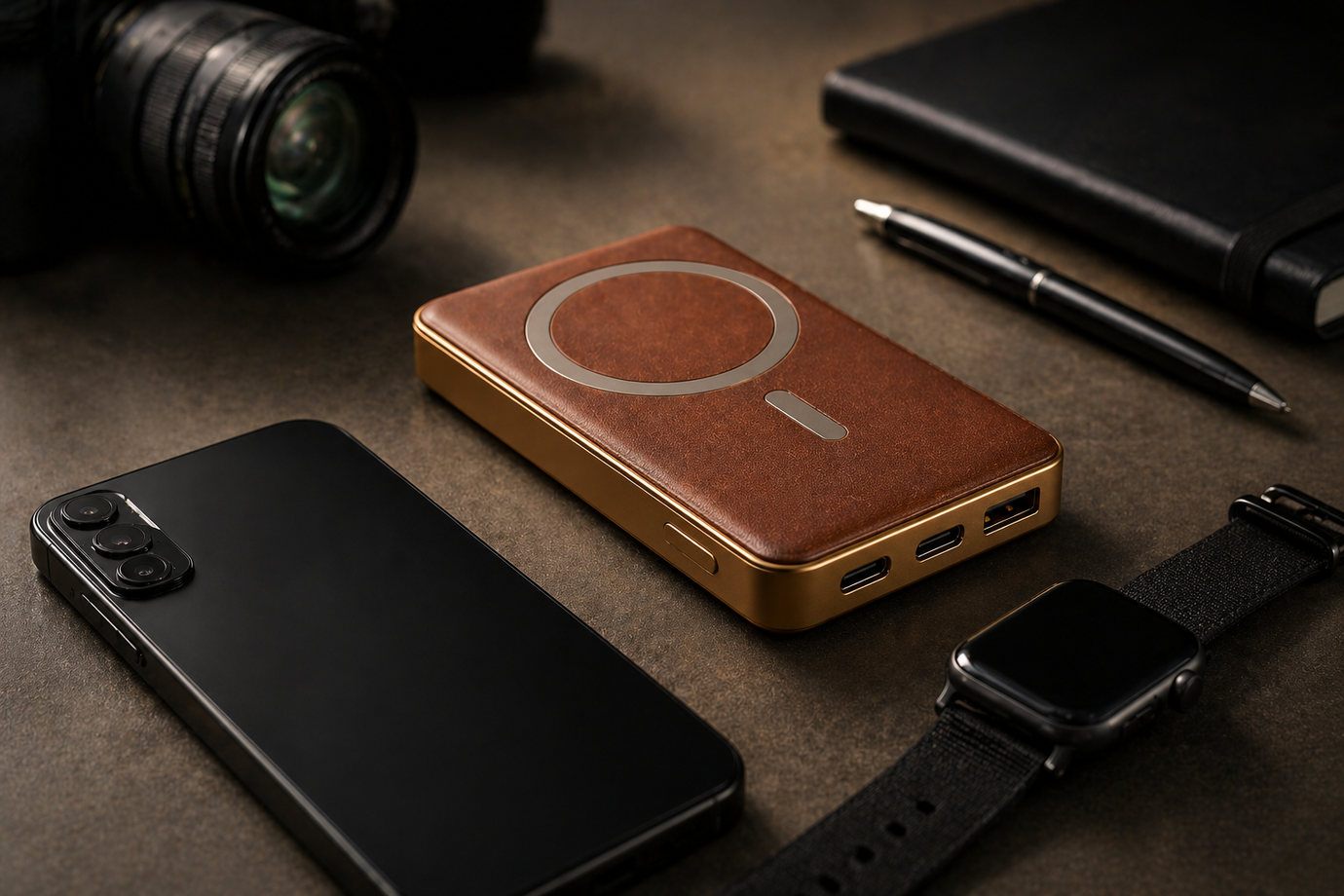 Various 10000mAh magnetic wireless power banks displayed for comparison.