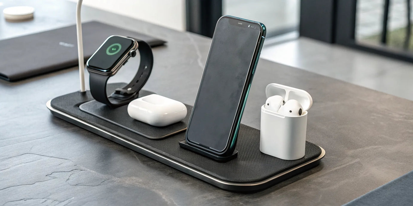 A 3-in-1 Galaxy charging station for a smartphone, watch, and earbuds.