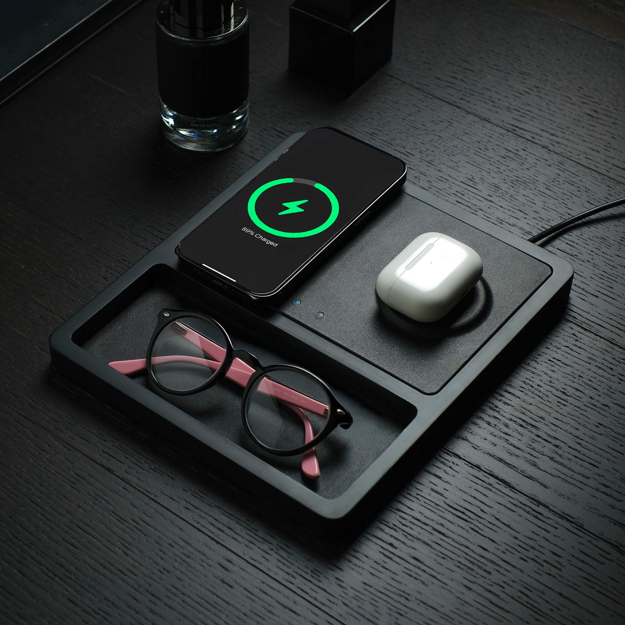 DUO TRAY Black MagSafe Wireless Charger – Fast, Stylish Power