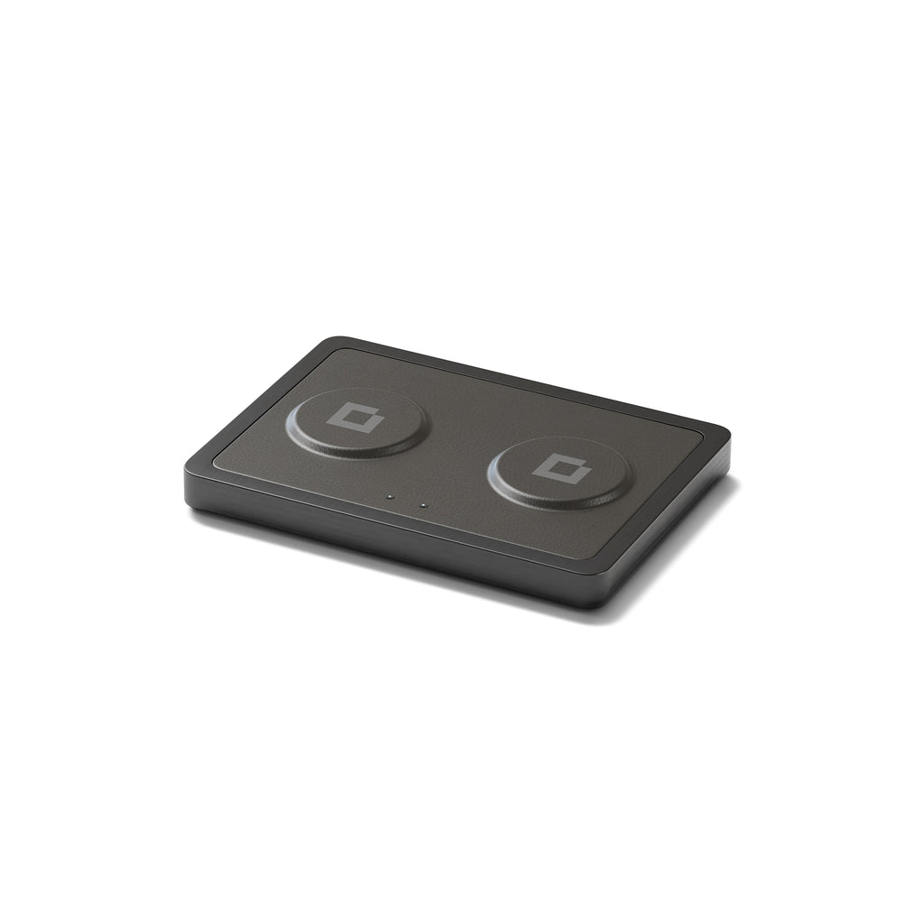 DUO Black - 2-in-1 MagSafe Midnight Black Wireless Charger with USB-C and A Ports Support angle view without devices