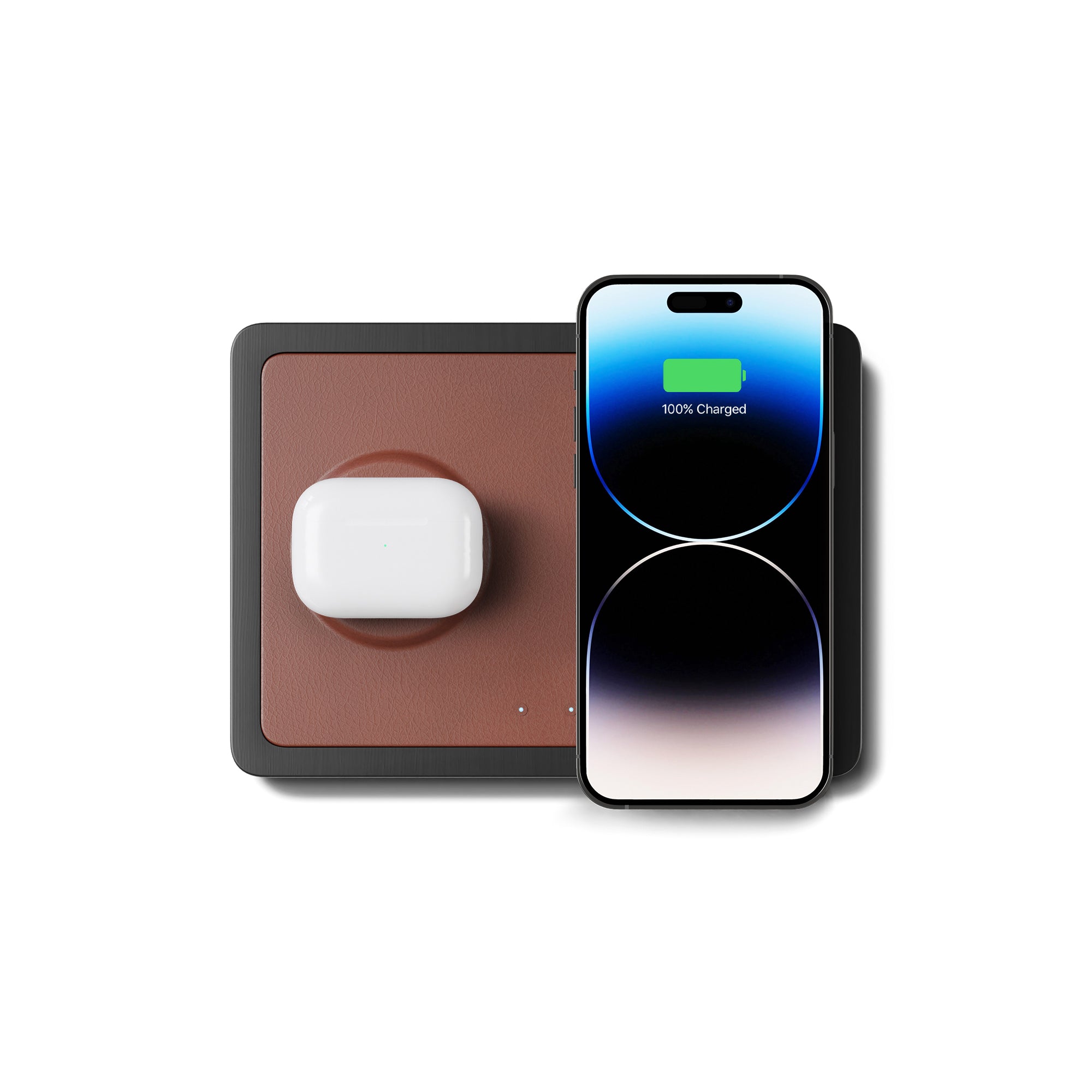 DUO Saddle - 2-in-1 MagSafe Saddle Midnight Black Wireless Charger with USB-C and A Ports Support