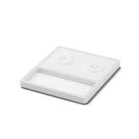 DUO TRAY White - 2-in-1 MagSafe Rustic White Wireless Charger with USB-C and A Ports Support angle view without devices 