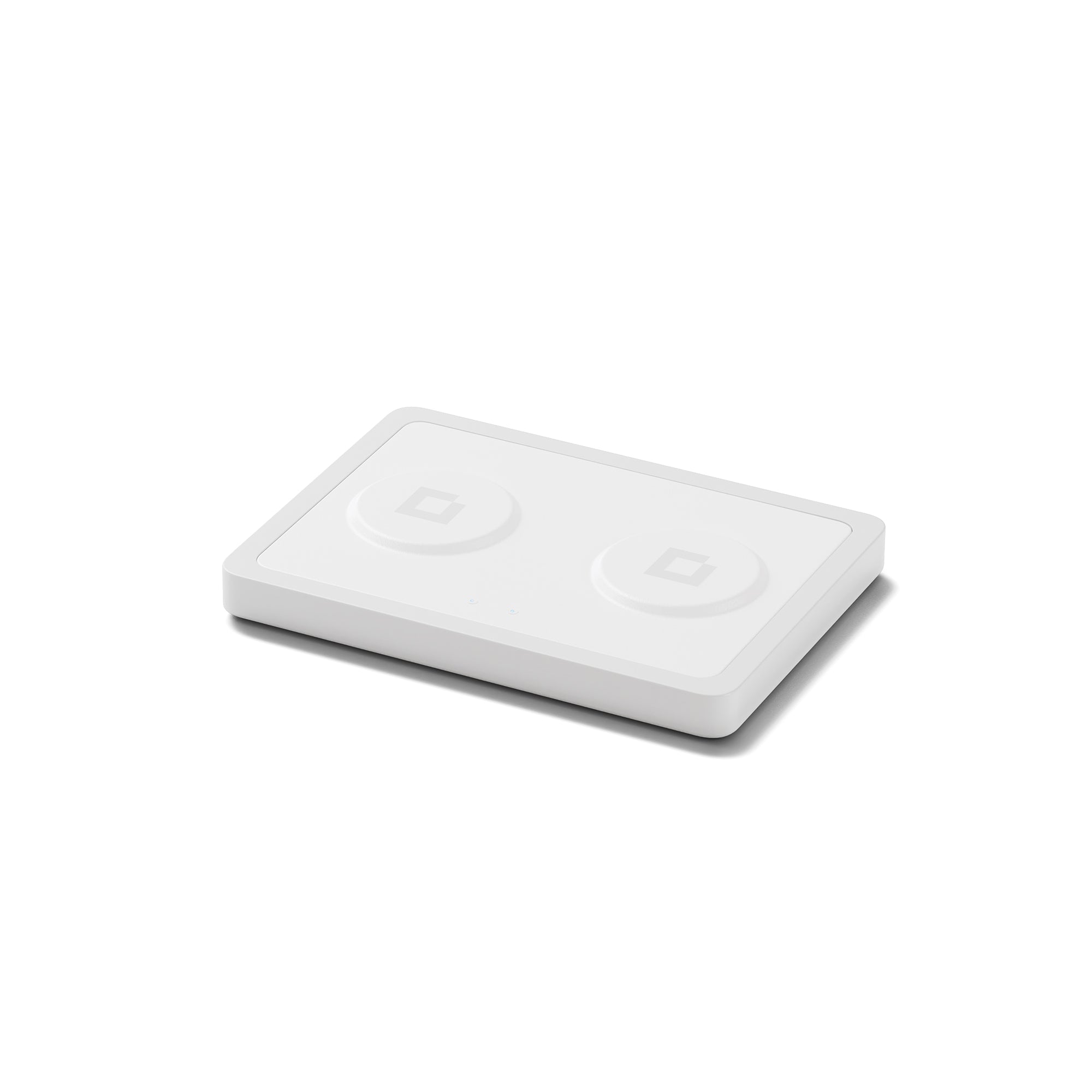 DUO White - 2-in-1 MagSafe Rustic White Wireless Charger with USB-C and A Ports Support angle view without devices
