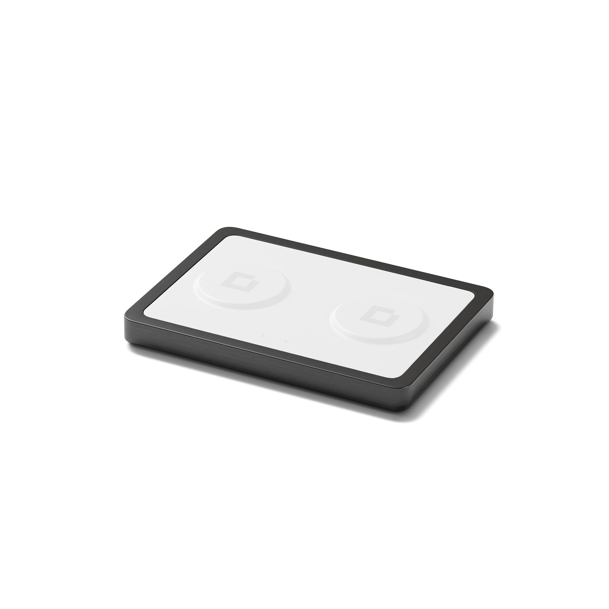 DUO White - 2-in-1 MagSafe Midnight Black Wireless Charger with USB-C and A Ports Support angle view without devices