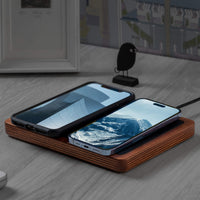 DUO Black - 2-in-1 MagSafe Oak Wireless Charger with USB-C and A Ports Support lifestyle picture 