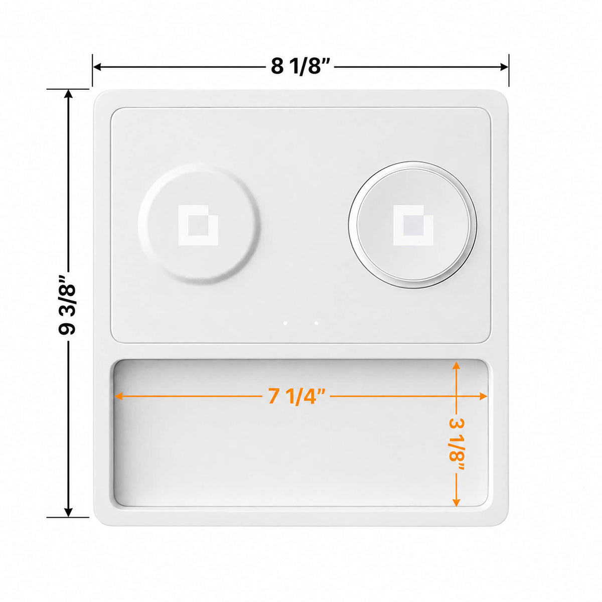 DUO TRAY - Qi2 Magnetic Wireless Charging Dock - White