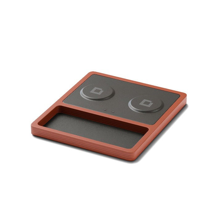 DUO TRAY Black - 2-in-1 MagSafe Oak Wireless Charger with USB-C and A Ports Support
