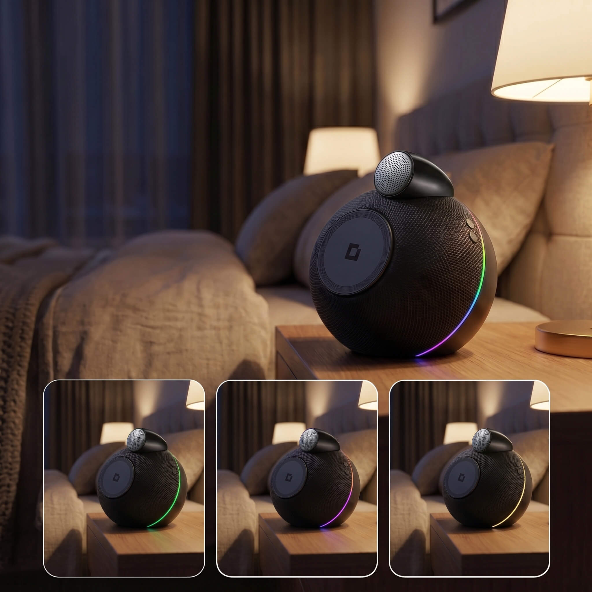 ORBE · Qi2.2 Certified Wireless Charging Speaker with Ambient Light - Dark Grey