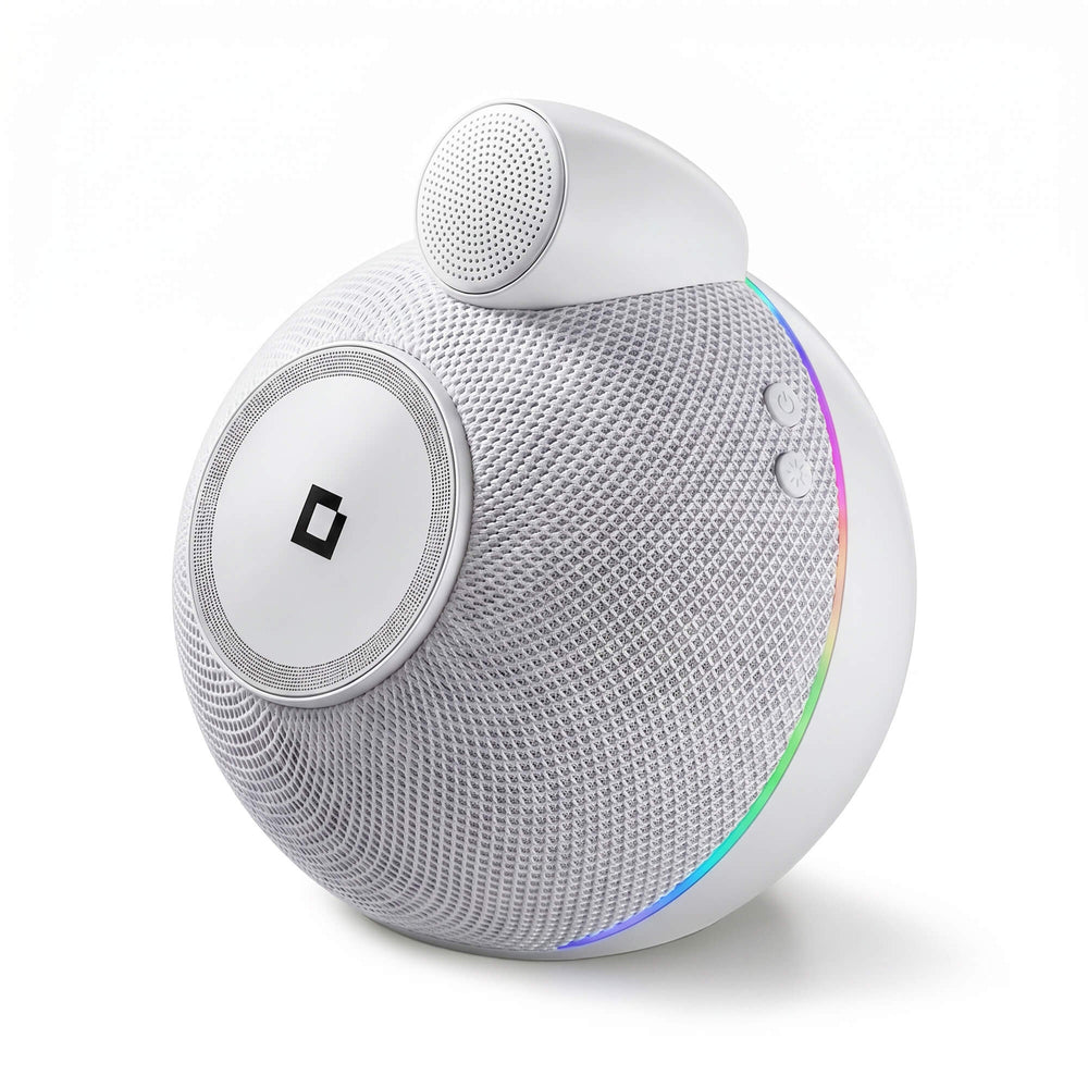 ORB Audio Qi2.2 Wireless Charger with Bluetooth Speaker & Halo Light - White