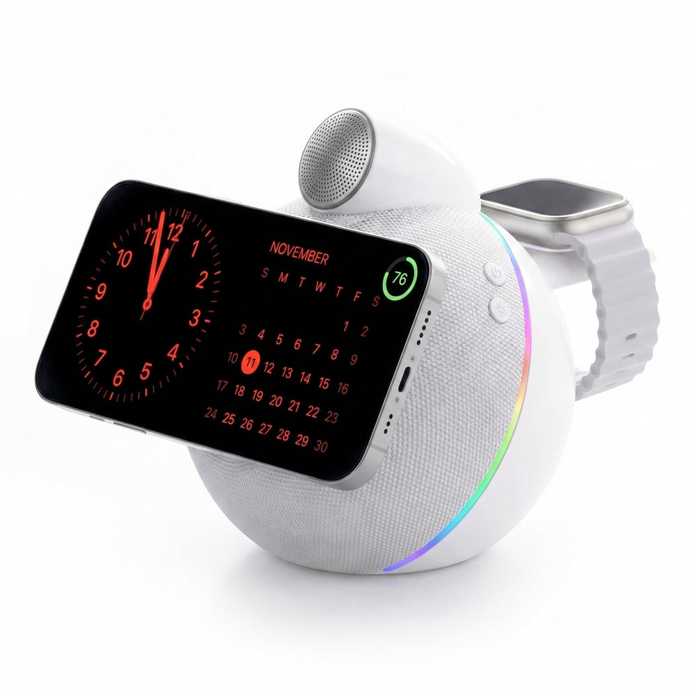 ORBE · Qi2.2 Certified Wireless Charging Speaker with Ambient Light - White