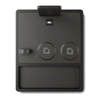 QUAD TRAY Black - 4-in-1 MagSafe Midnight Black Wireless Charger with iPad Stand Support top view without devices