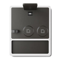 QUAD TRAY Black - 4-in-1 MagSafe Rustic White Wireless Charger with iPad Stand Support top view without devices