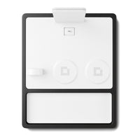 QUAD TRAY White - 4-in-1 MagSafe Midnight Black Wireless Charger with iPad Stand Support top view without devices
