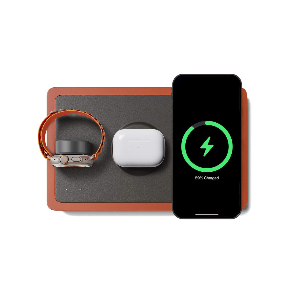 TRIO Black - 3-in-1 MagSafe Oak Wireless Charger with Apple Watch Support