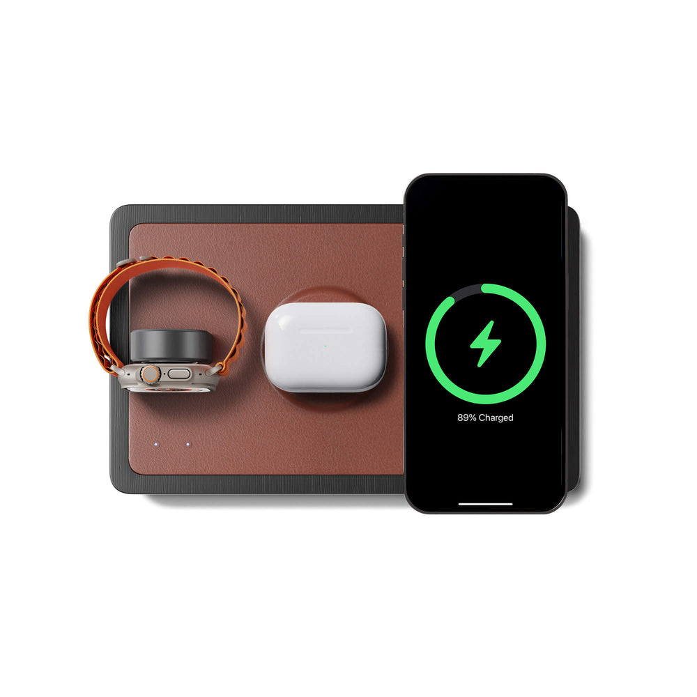 TRIO Saddle - 3-in-1 MagSafe Midnight Black Wireless Charger with Apple Watch Support