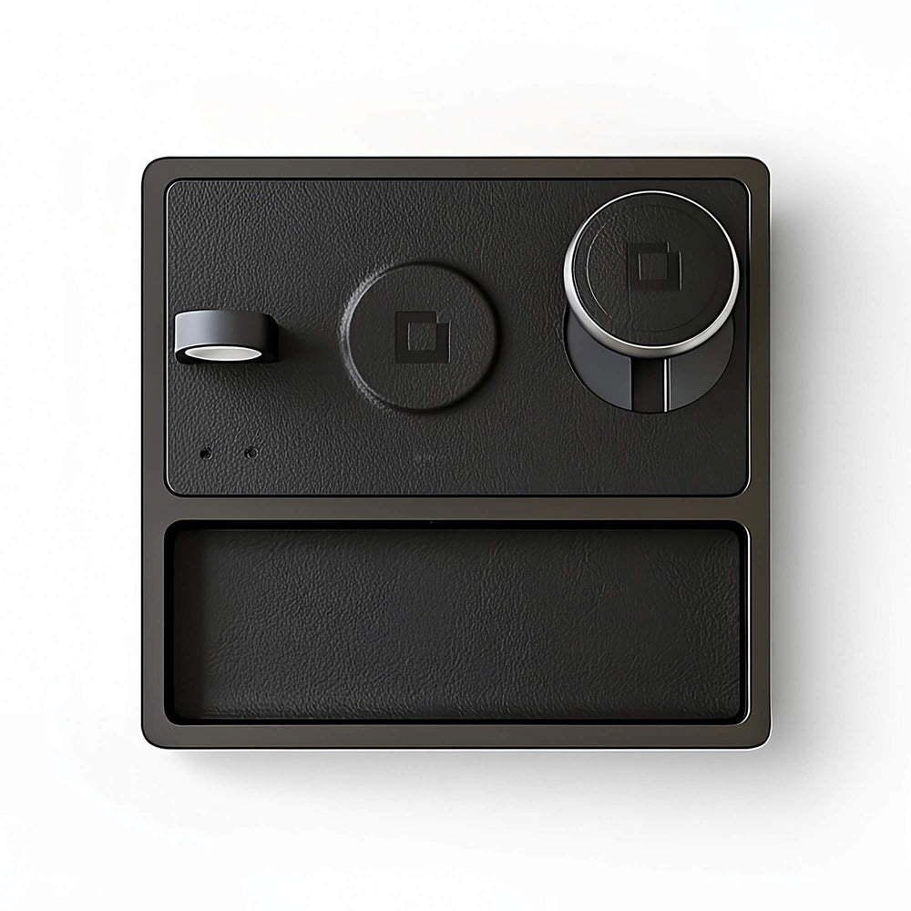 TRIO TRAY Qi2 - 3-in-1 MagSafe Midnight Black Wireless Charger with Tray, Lift-Up Coil & Apple Watch Charger