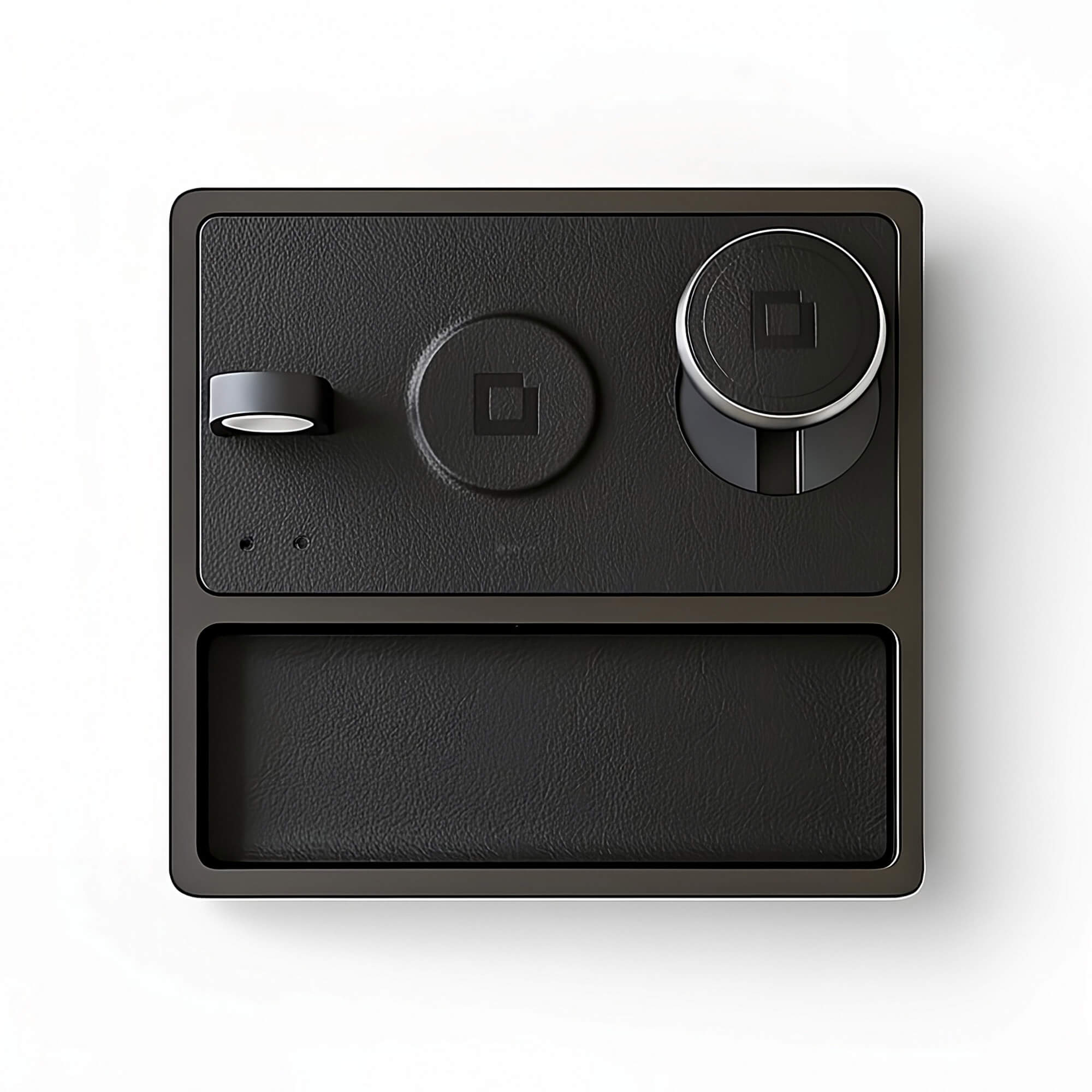 TRIO TRAY Qi2 - 3-in-1 MagSafe Midnight Black Wireless Charger with Tray, Lift-Up Coil & Apple Watch Charger