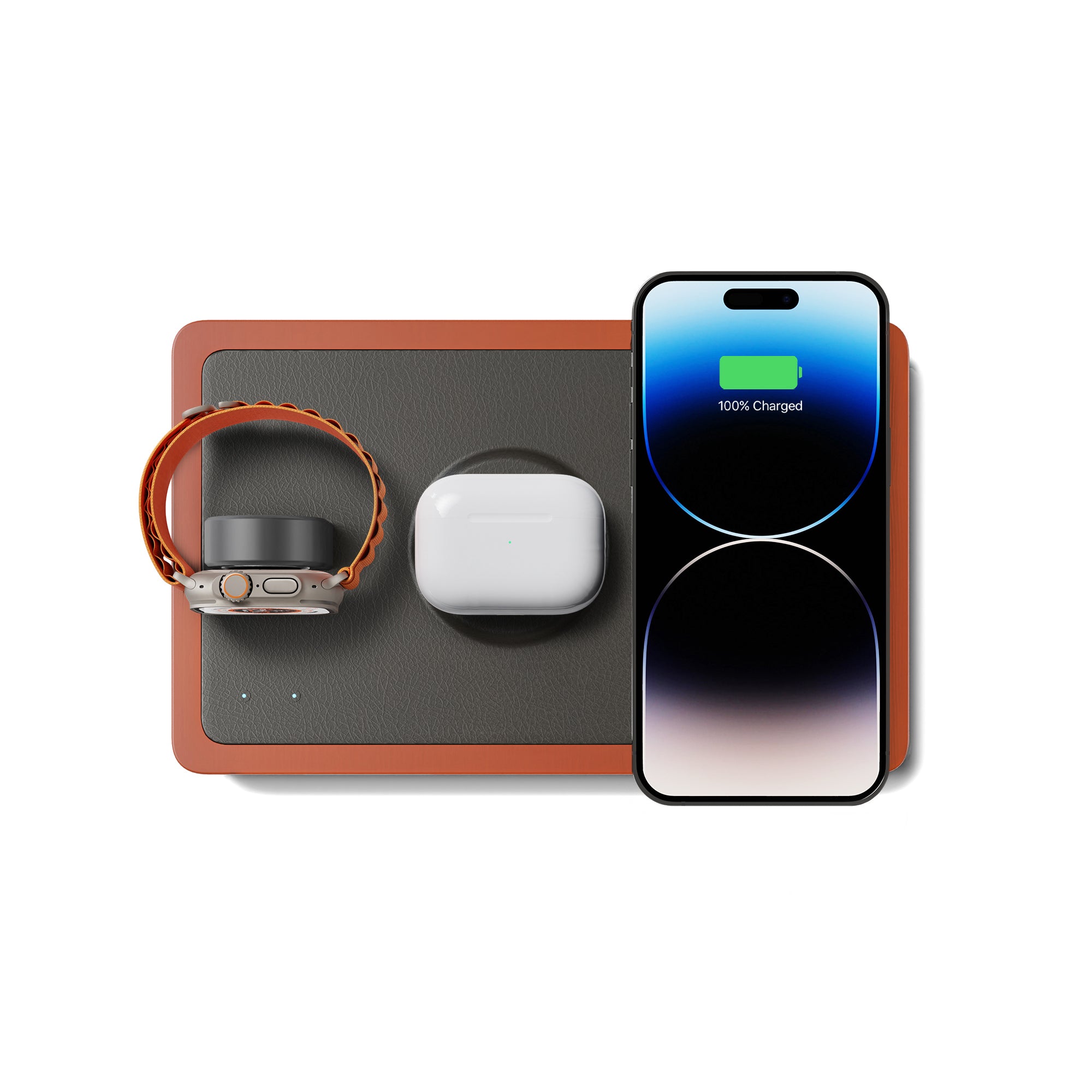 TRIO Black - 3-in-1 MagSafe Oak Wireless Charger with Apple