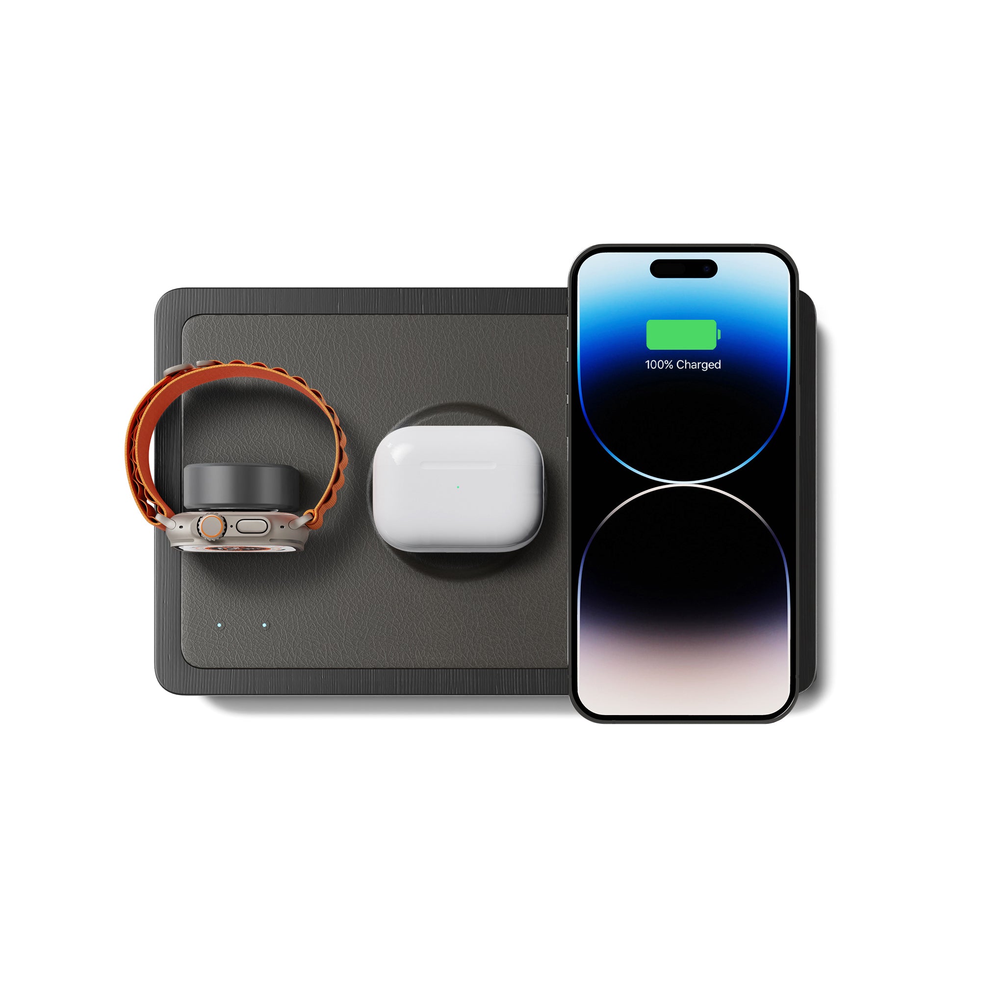 TRIO Black - 3-in-1 MagSafe Midnight Black Wireless Charger with Apple Watch Support
