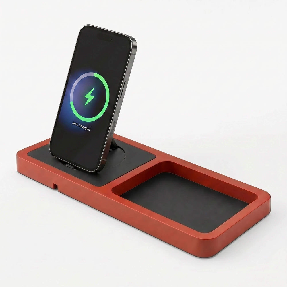 UNO TRAY - Qi2.2 Magnetic Wireless Charging Dock - Black Oak