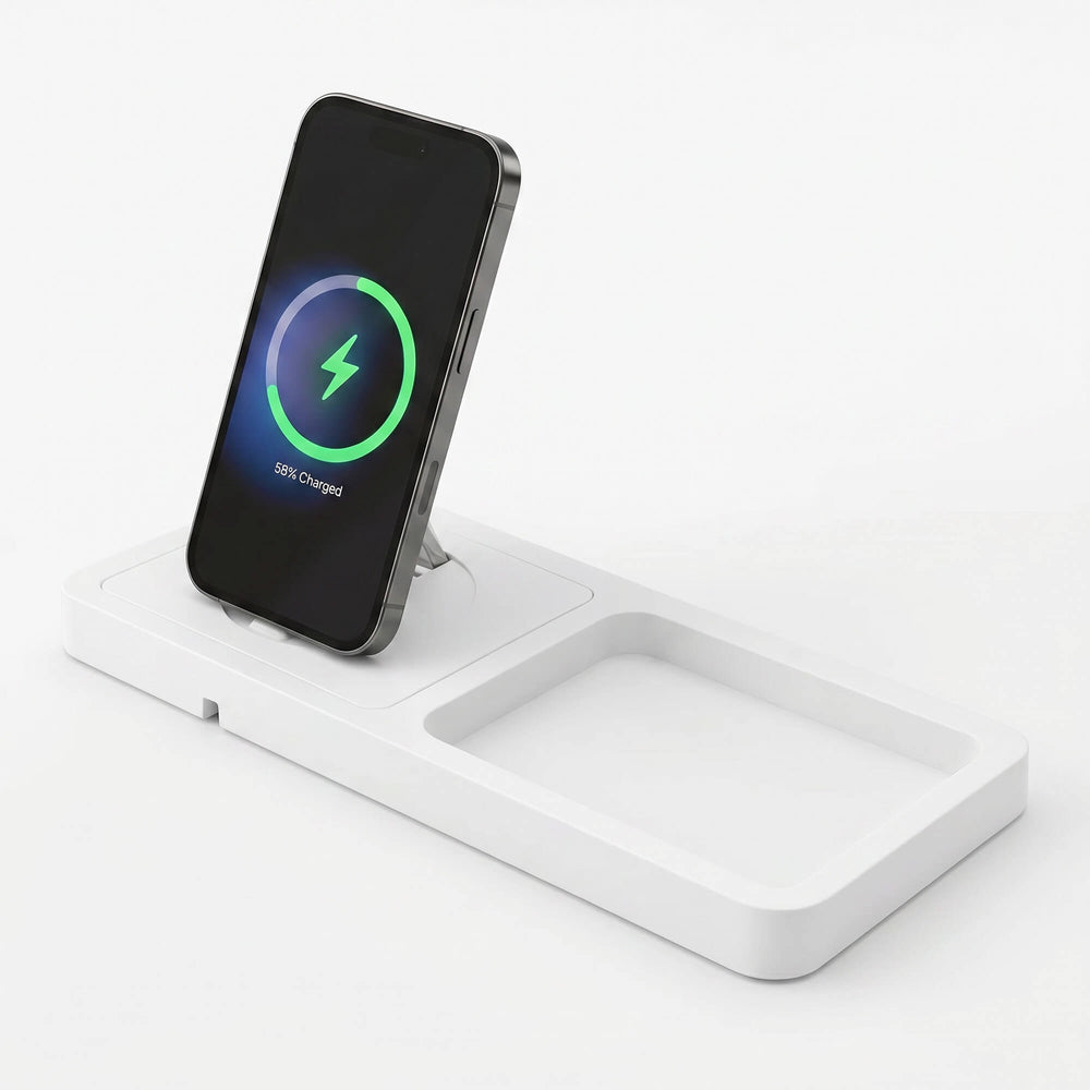 UNO TRAY - Qi2.2 Magnetic Wireless Charging Dock - Rustic White