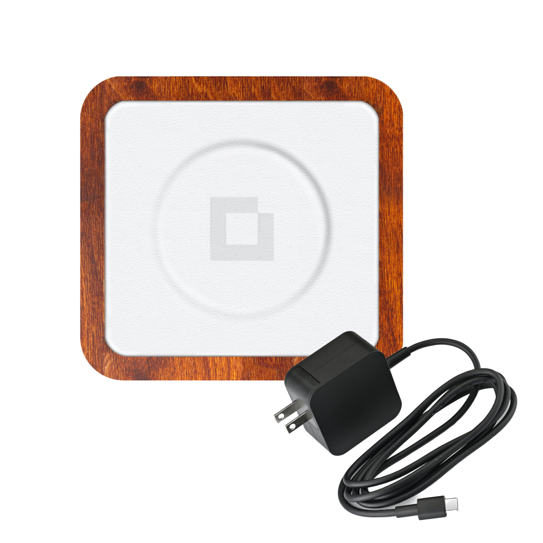 UNO White - Single-Coil MagSafe Oak Wireless Charger + GIFT Power Adapter