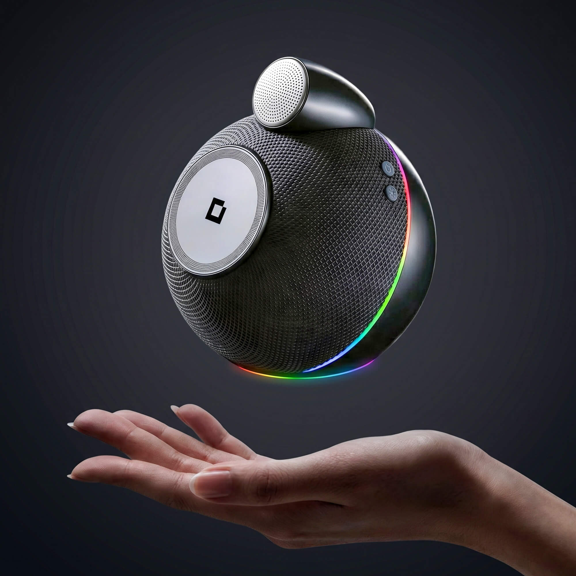 ORB Audio Qi2.2 Wireless Charger with Bluetooth Speaker - Dark Grey