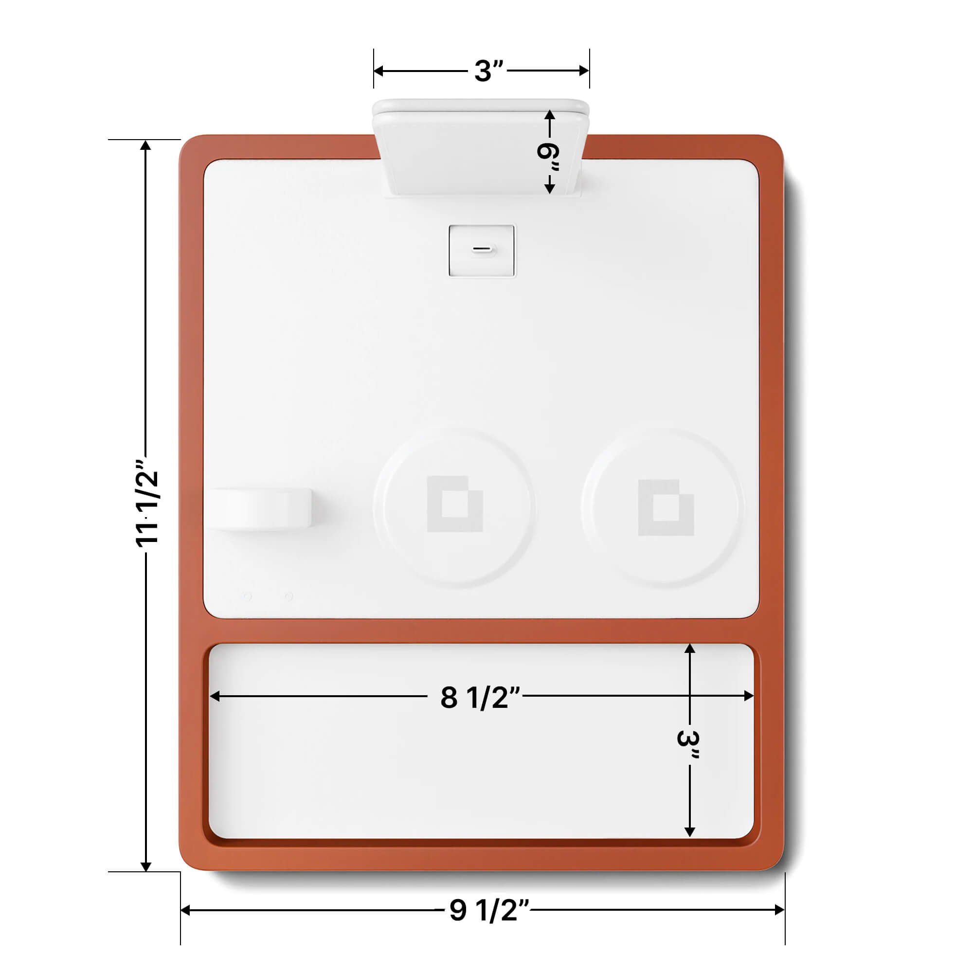 QUAD TRAY White - 4-in-1 MagSafe Oak Wireless Charger with iPad Stand Support