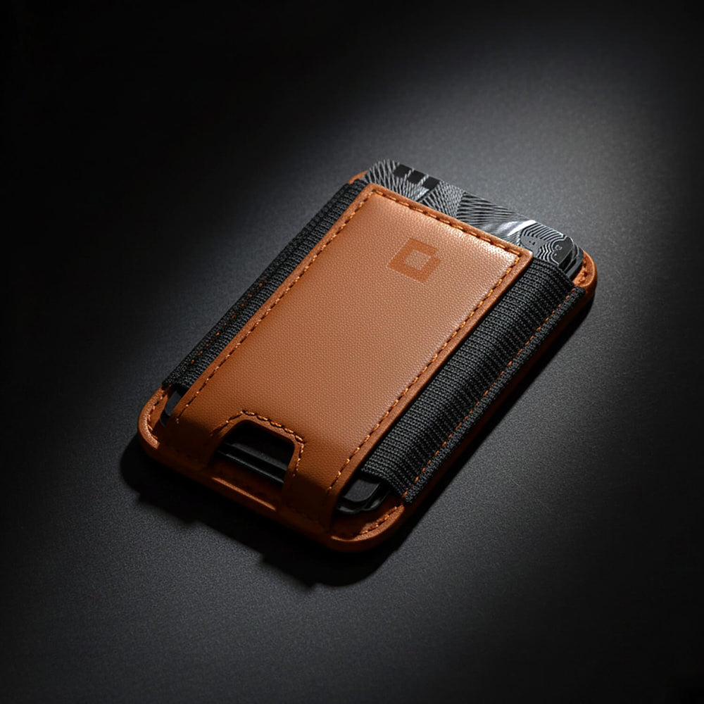 Leather Wallet MagSafe RFID Protection Magnetic Full-Grain Saddle-Brown
