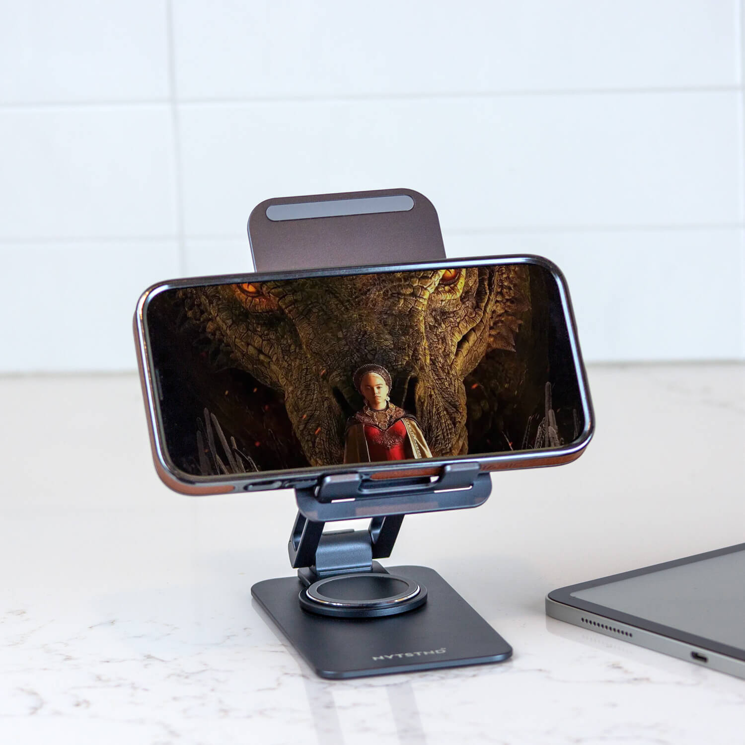 360° Rotatable Aluminum Alloy Phone and Mini Tablet Stand with Silicone Pad