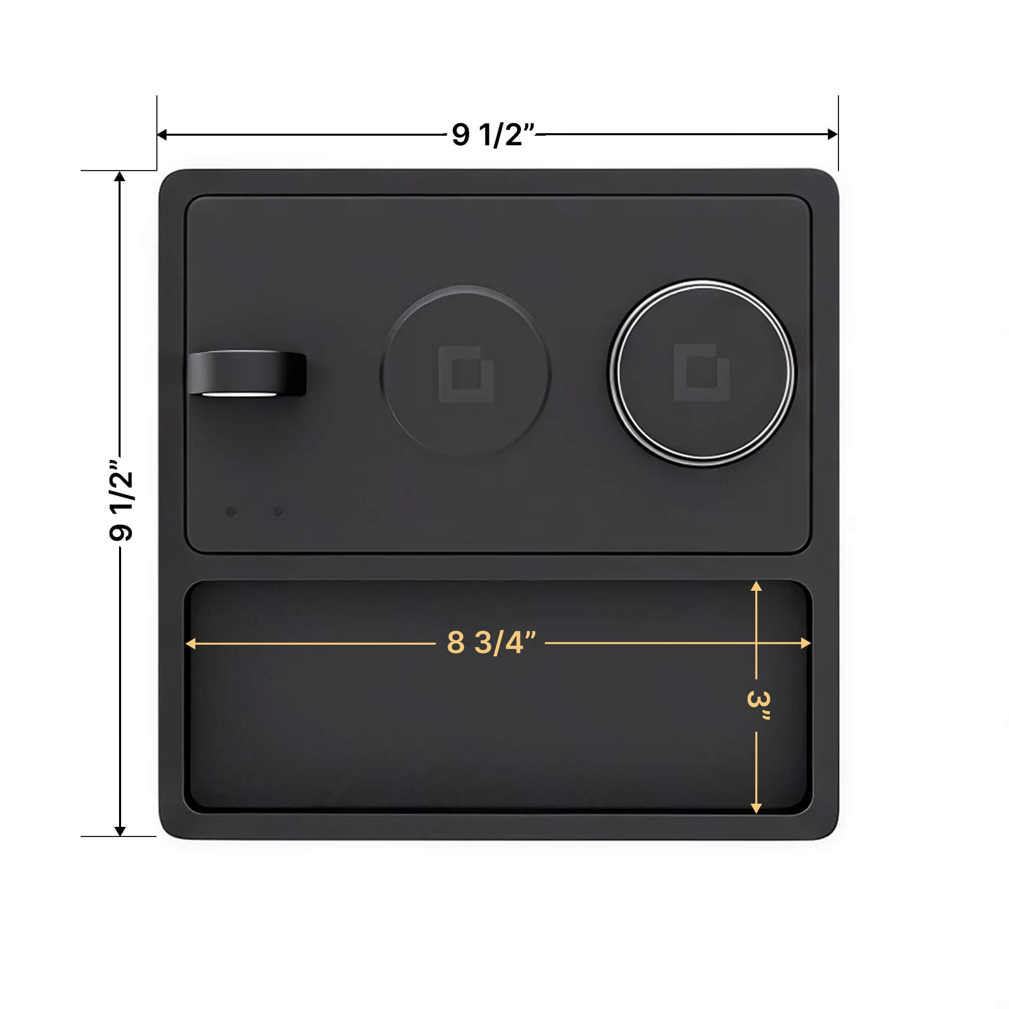 TRIO Qi2 - 3-in-1 MagSafe Midnight Black Wireless Charger with Tray, Lift-Up Coil & Apple Watch Charger