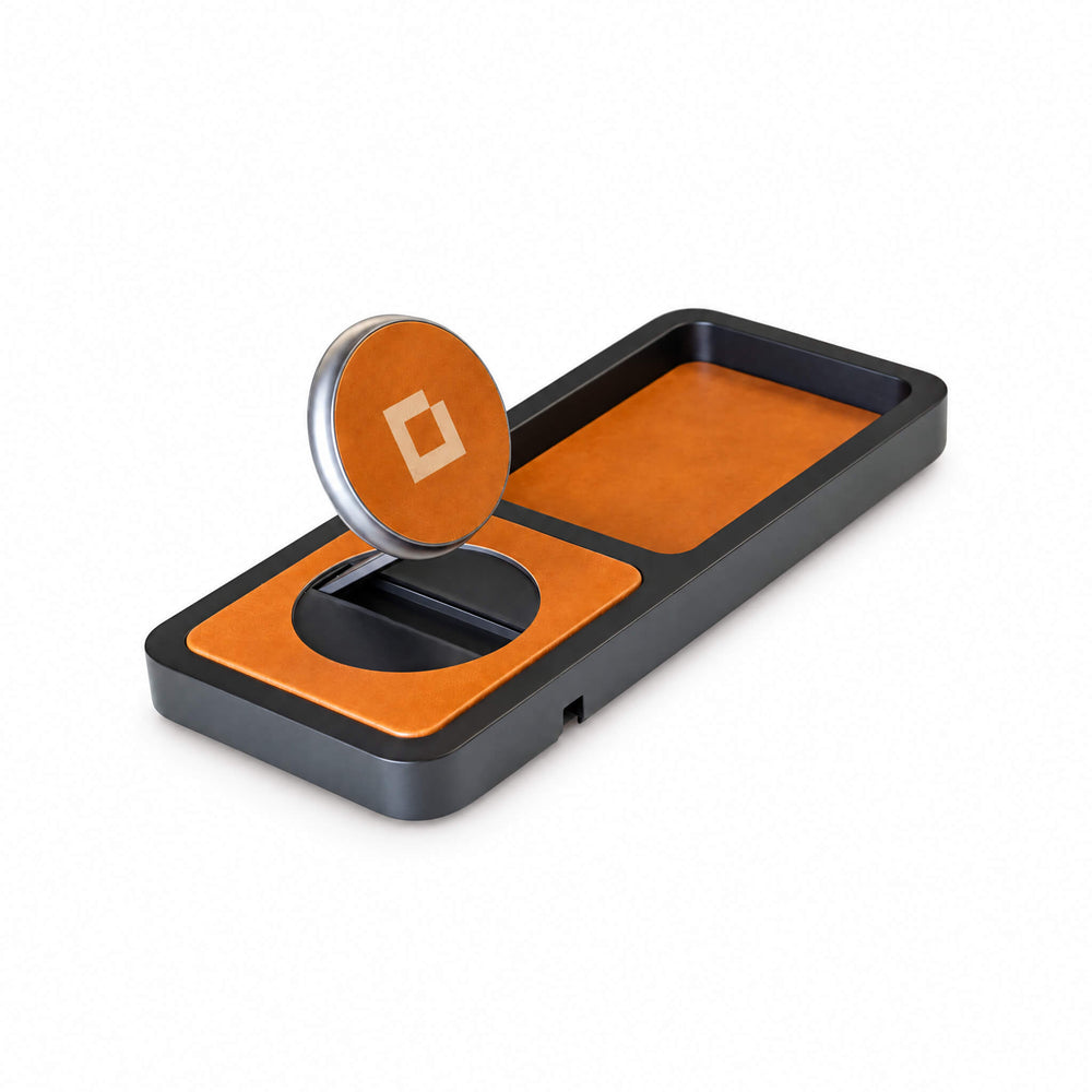 UNO TRAY - Qi2.2 Magnetic Wireless Charging Dock - Saddle Black