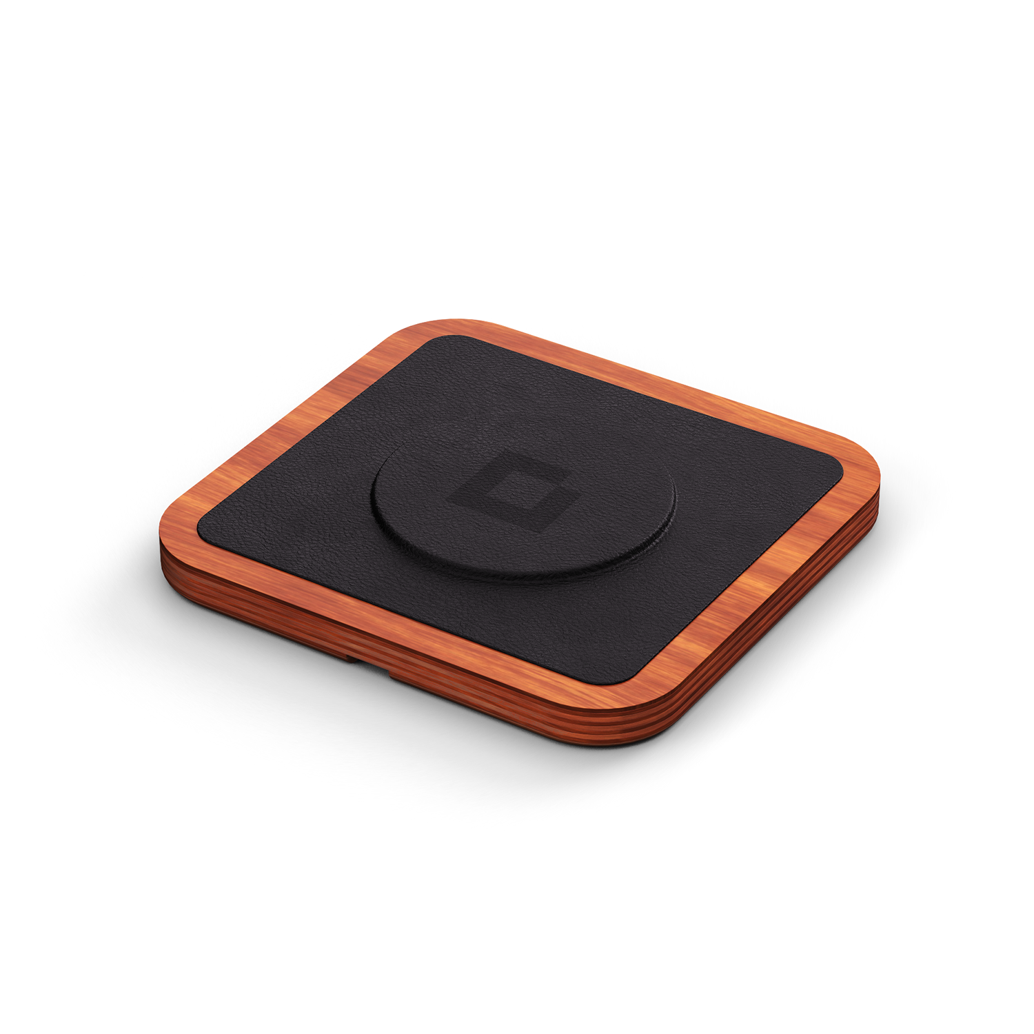 UNO Black - Single-Coil MagSafe Oak Wireless Charger Angle view without device