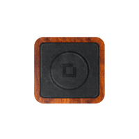 UNO Black - Single-Coil MagSafe Oak Wireless Charger front view without device