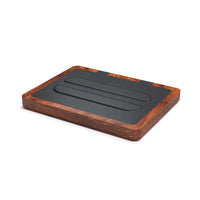 NYTSTND DUO Black top,oak base, angle view without devices