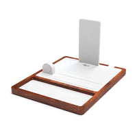 NYTSTND White top oak  wood base, angle view without devices
